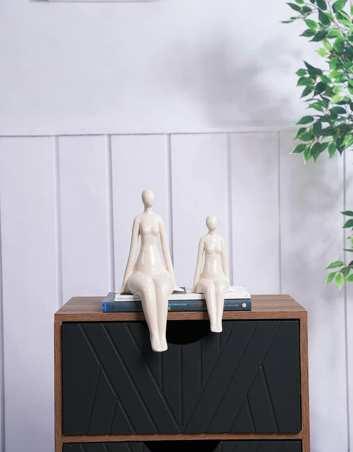 Load image into Gallery viewer, NENBOLEC Woman Statue Figurine White Ceramic 7.1 inch Modern Decor Yoga Gift

