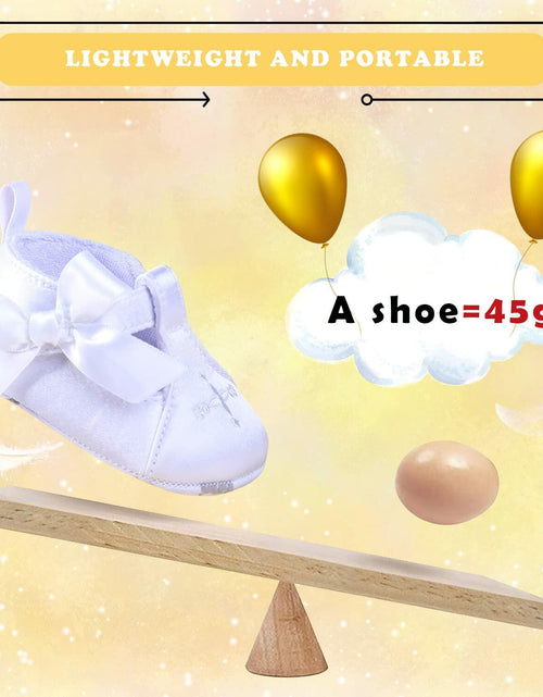 Load image into Gallery viewer, Booulfi Baby Girls Baptism Christening Shoes Booties White Size 12-18 Months
