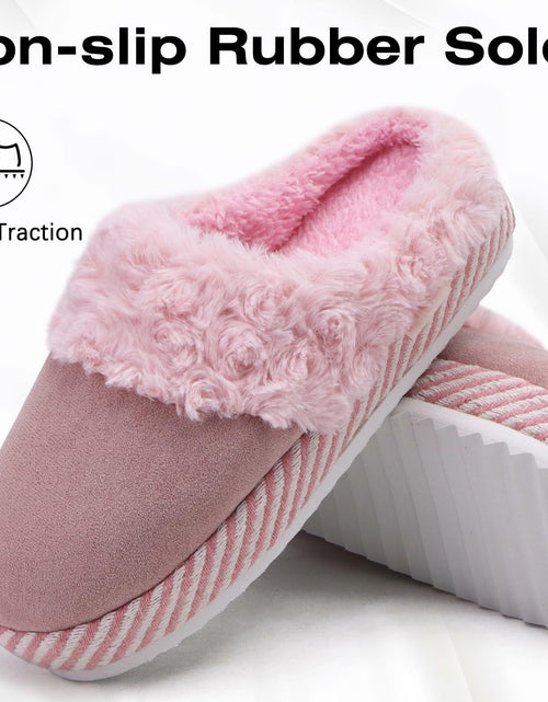 Load image into Gallery viewer, ONCAI Women's Fuzzy Suede Warm Winter Slippers Size 7 US Light Pink 2025
