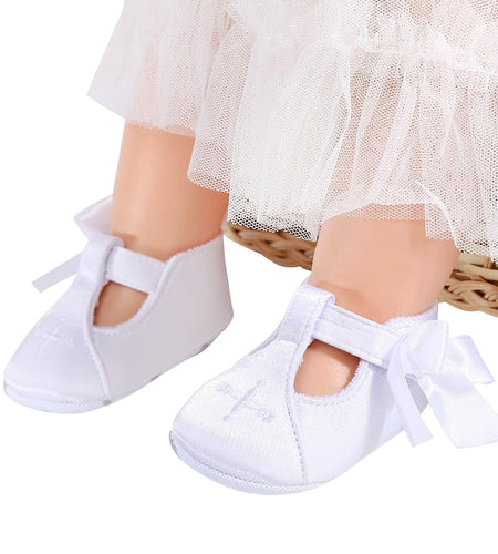 Booulfi Baby Girls Baptism Christening Shoes Booties White Size 12-18 Months
