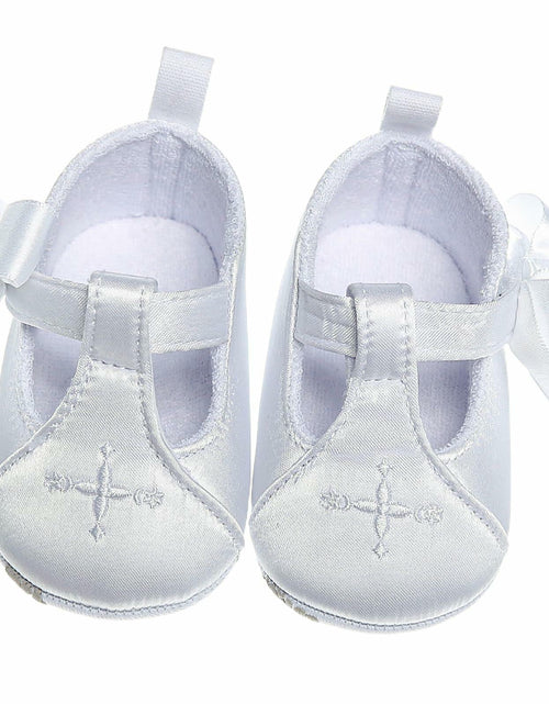 Load image into Gallery viewer, Booulfi Baby Girls Baptism Christening Shoes Booties White Size 12-18 Months
