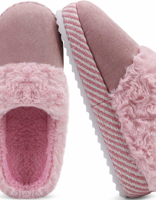 Load image into Gallery viewer, ONCAI Women's Fuzzy Suede Warm Winter Slippers Size 7 US Light Pink 2025
