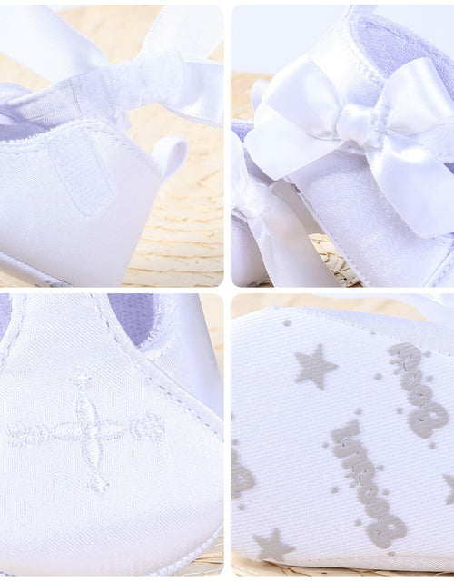 Load image into Gallery viewer, Booulfi Baby Girls Baptism Christening Shoes Booties White Size 12-18 Months
