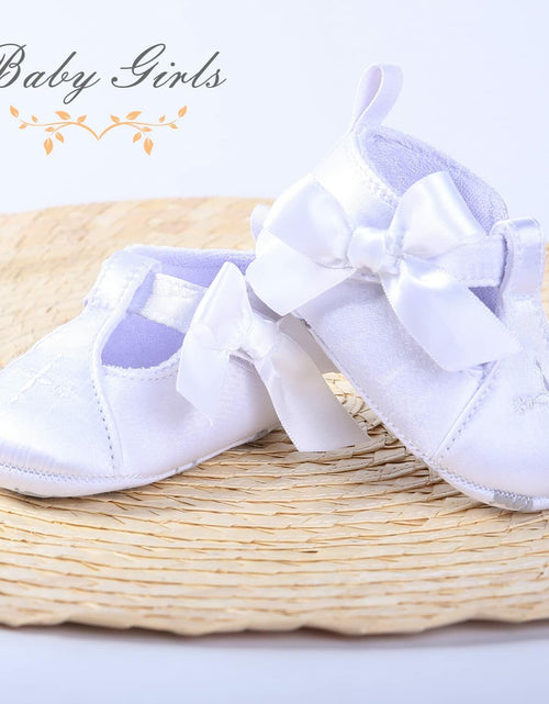 Load image into Gallery viewer, Booulfi Baby Girls Baptism Christening Shoes Booties White Size 12-18 Months

