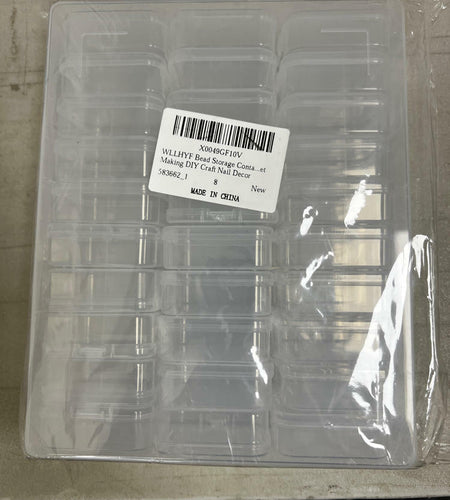 WLLHYF 31pcs Clear Plastic Bead Storage Containers Organizer Box Hinged Lid