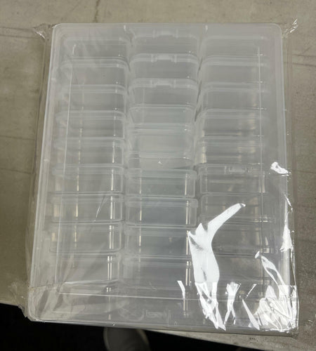 WLLHYF 31pcs Clear Plastic Bead Storage Containers Organizer Box Hinged Lid