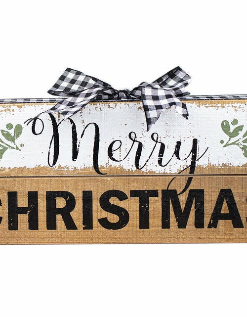 Load image into Gallery viewer, COLLECTIVE HOME Wooden Box Sign Merry Christmas Rustic Farmhouse Decor
