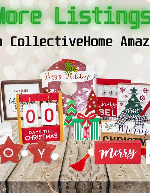 Load image into Gallery viewer, COLLECTIVE HOME Wooden Box Sign Merry Christmas Rustic Farmhouse Decor
