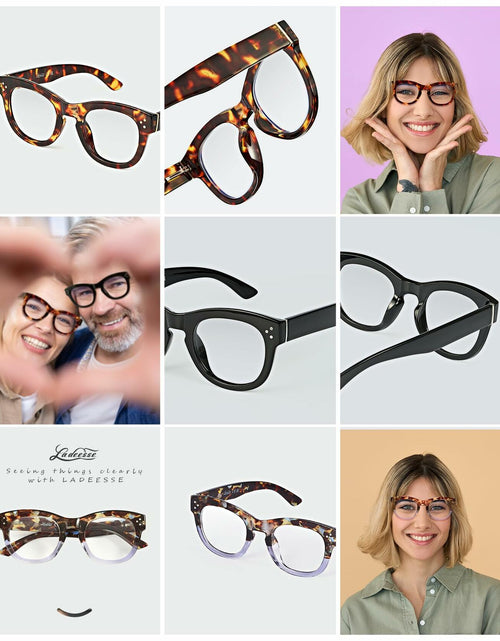Load image into Gallery viewer, LADEESSE 3 Pack Oprah Style Reading Glasses +2.50 Blue Light Blocking
