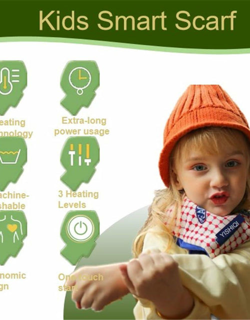 Load image into Gallery viewer, YISHIQI Kids Heated Scarf Rechargeable Neck Warmer with Power Bank
