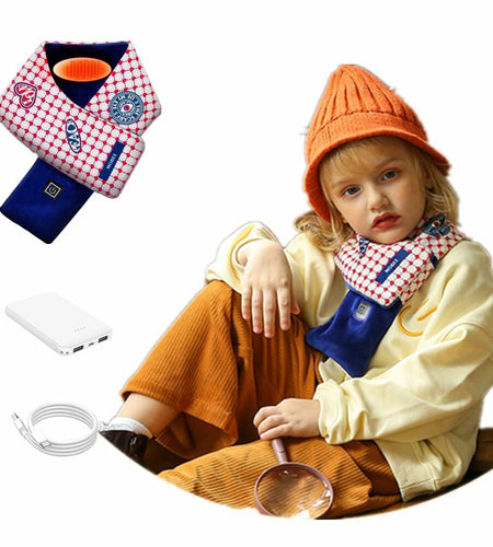YISHIQI Kids Heated Scarf Rechargeable Neck Warmer with Power Bank
