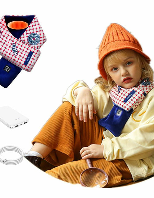 Load image into Gallery viewer, YISHIQI Kids Heated Scarf Rechargeable Neck Warmer with Power Bank
