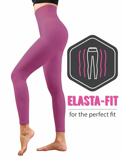 Load image into Gallery viewer, Homma High Waist Tummy Control Compression Leggings Vivid Magenta Size L
