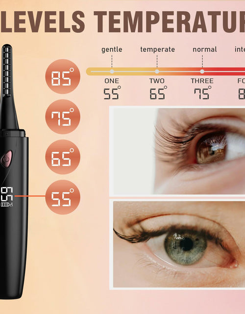 Load image into Gallery viewer, Sawjay Heated Eyelash Curler USB-C Rechargeable 4 Temp Settings Black
