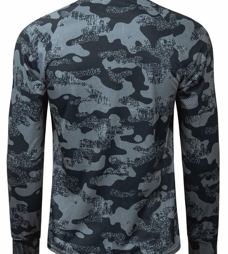 Wancafoke Men's Long Sleeve Henley Shirt Quick Dry Collarless Lake Blue - Size L