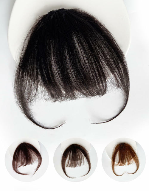 Load image into Gallery viewer, Axceroh Bangs Clip-in Fringe Extension Black Brown Wispy Real Human Hair
