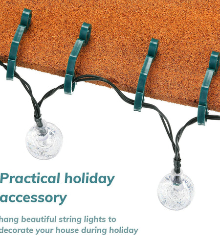 Queekay 100pcs Christmas Light Hooks Plastic Outdoor Clips Heavy Duty