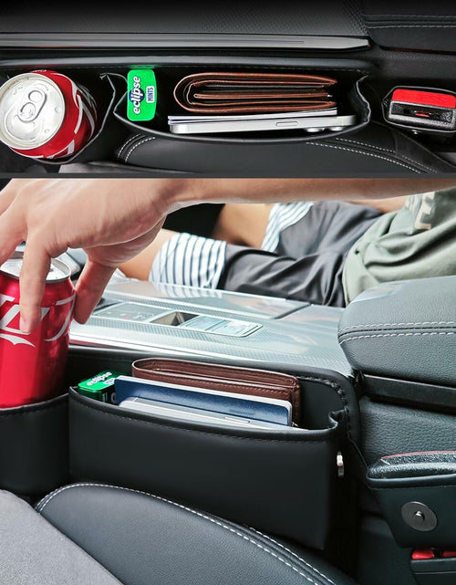 Load image into Gallery viewer, Upgrade Car Side Gap Filler Organizer Black with Cup Holder &amp; Hooks
