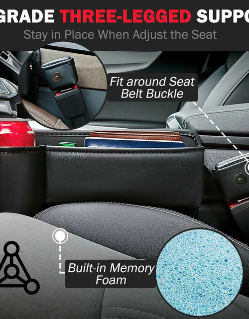 Load image into Gallery viewer, Upgrade Car Side Gap Filler Organizer Black with Cup Holder &amp; Hooks
