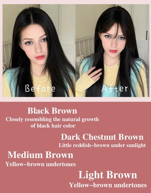 Load image into Gallery viewer, Axceroh Bangs Clip-in Fringe Extension Black Brown Wispy Real Human Hair
