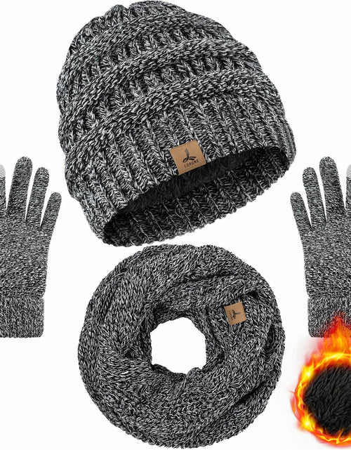 Load image into Gallery viewer, Warm Fleece Hat, Gloves &amp; Scarf Set - Touchscreen Compatible, Unisex 3PCS
