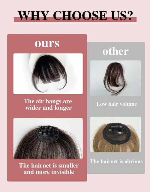 Load image into Gallery viewer, Axceroh Bangs Clip-in Fringe Extension Black Brown Wispy Real Human Hair
