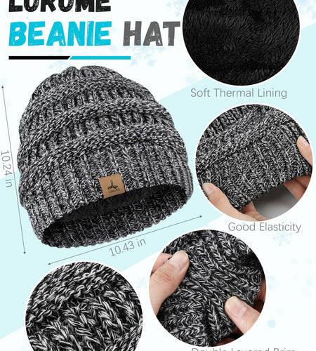 Warm Fleece Hat, Gloves & Scarf Set - Touchscreen Compatible, Unisex 3PCS