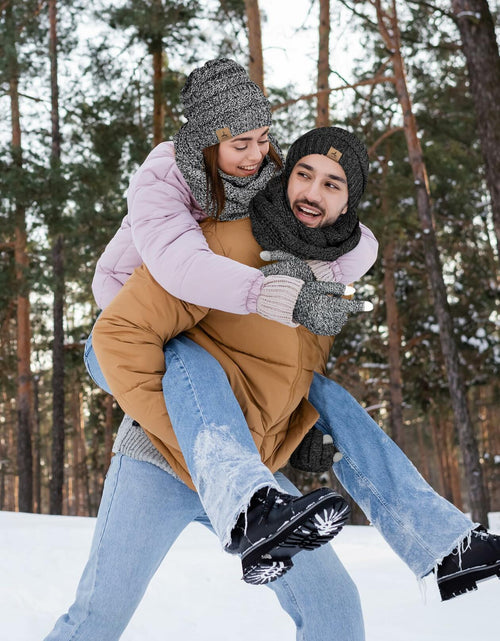 Load image into Gallery viewer, Warm Fleece Hat, Gloves &amp; Scarf Set - Touchscreen Compatible, Unisex 3PCS
