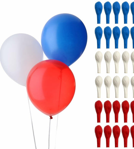 30PCS Red White Blue Latex Balloons 12IN 4th of July Party Decoration