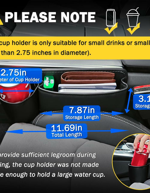 Load image into Gallery viewer, Upgrade Car Side Gap Filler Organizer Black with Cup Holder &amp; Hooks
