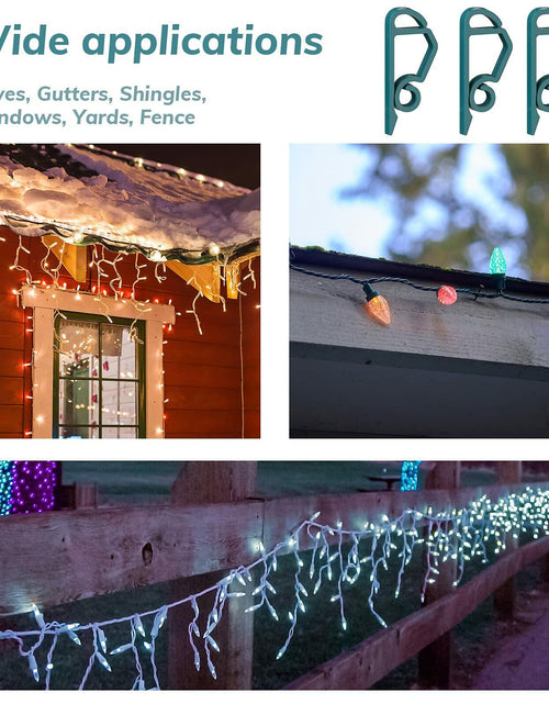 Load image into Gallery viewer, Queekay 100pcs Christmas Light Hooks Plastic Outdoor Clips Heavy Duty
