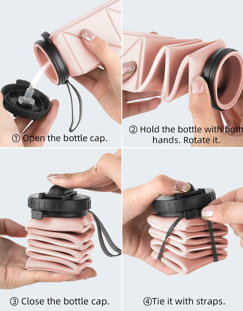 Load image into Gallery viewer, Infitran 2-Pack 20.6oz Collapsible BPA-Free Silicone Leak-Proof Water Bottles
