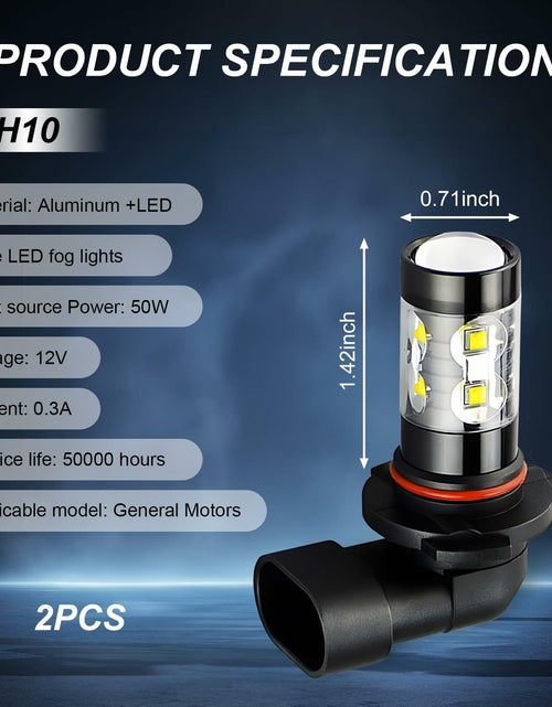 Load image into Gallery viewer, dawfall 2-Pack H10 50W 6000K White Fog Lamp Bulbs Waterproof Universal
