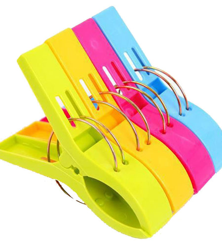 Loialpupy 4 Pack Plastic Beach Towel Clips Windproof Clips for Towels