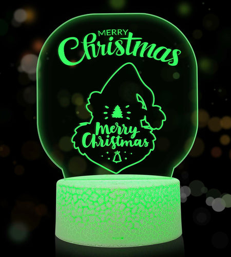 3D Illusion Lamp Xmas Night Light USB Touch Control 7 Colors Style 2 Xmas Gift