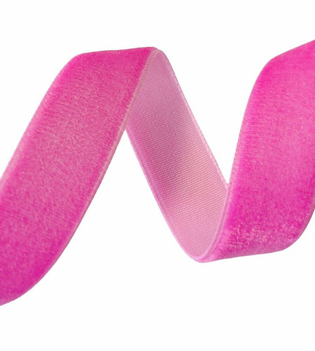Abbaoww Hot Pink Velvet Ribbon 3/8 Inch Single Face 10 Yards for Gift Wrap