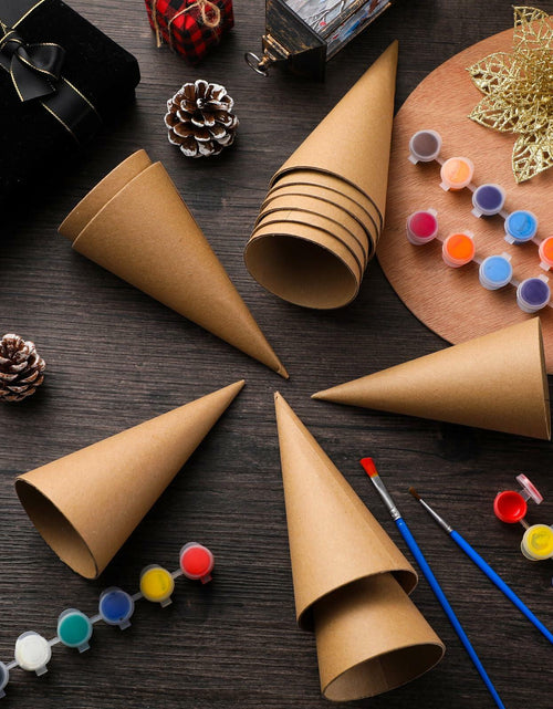 Load image into Gallery viewer, Zhanmai 3 Pc Paper Mache Cones 5.9x2.75in Cardboard Craft DIY Ornament
