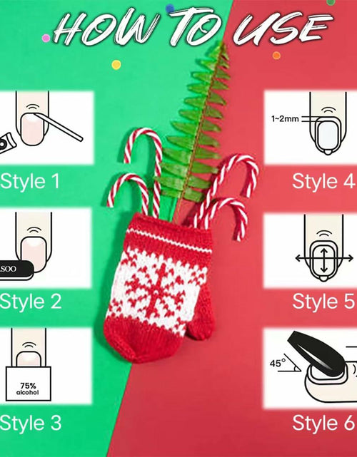 Load image into Gallery viewer, 24 Pcs Medium Christmas Press-on Nails Glossy Design Square with Glue
