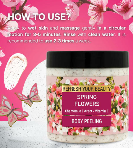 Oriense Body Scrub 16.9oz Spring Flowers Chamomile Hydrating New