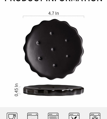 Black 5 Inch Cracker-Shaped Spoon Rest Heat-Resistant Kitchen Accessory