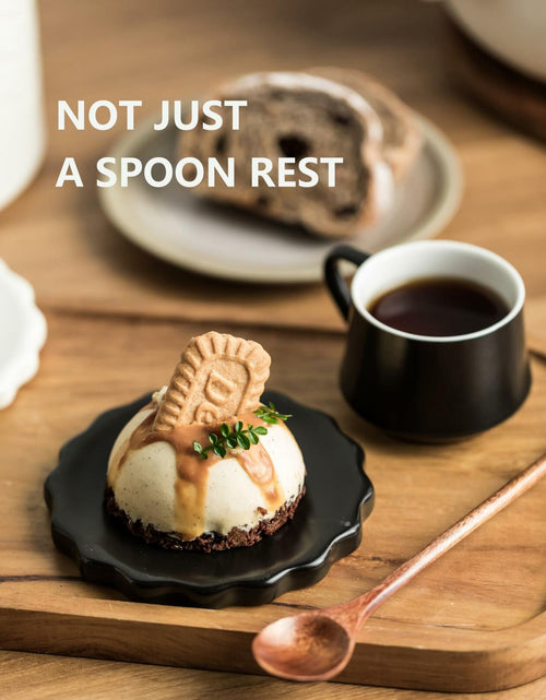Load image into Gallery viewer, Black 5 Inch Cracker-Shaped Spoon Rest Heat-Resistant Kitchen Accessory

