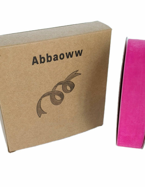 Load image into Gallery viewer, Abbaoww Hot Pink Velvet Ribbon 3/8 Inch x 25 Yards Soft Single Face
