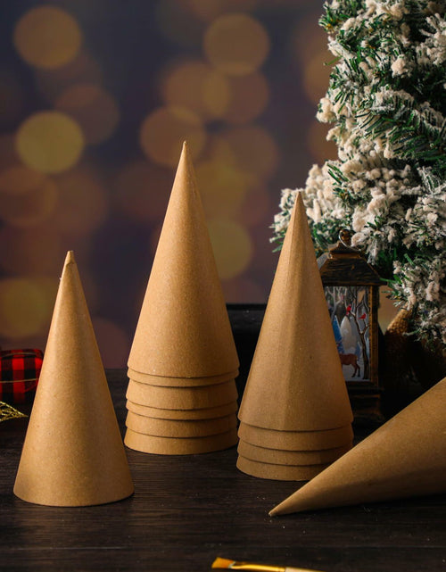 Load image into Gallery viewer, Zhanmai 3 Pc Paper Mache Cones 5.9x2.75in Cardboard Craft DIY Ornament
