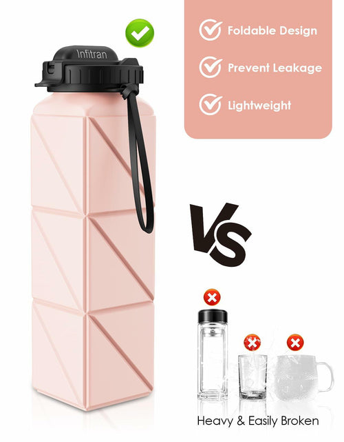 Load image into Gallery viewer, Infitran 2-Pack 20.6oz Collapsible BPA-Free Silicone Leak-Proof Water Bottles
