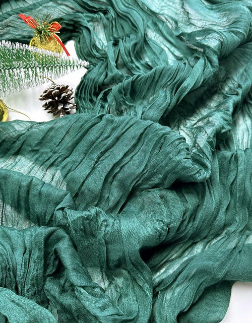 Load image into Gallery viewer, Booque Valley 3 Pack Green Cheesecloth Christmas Table Runner 35x120in Boho
