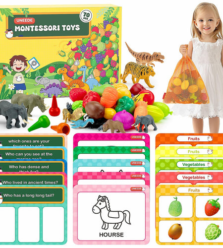 UNEEDE 3-in-1 STEM Sorting Toys Montessori Educational Game 70pcs New