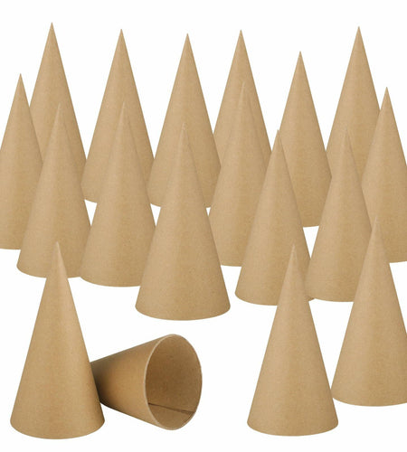 Zhanmai 3 Pc Paper Mache Cones 5.9x2.75in Cardboard Craft DIY Ornament