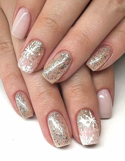 Load image into Gallery viewer, 24 Pcs Medium Christmas Press-on Nails Glossy Design Square with Glue
