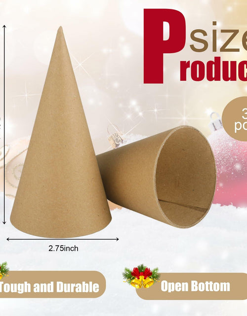Load image into Gallery viewer, Zhanmai 3 Pc Paper Mache Cones 5.9x2.75in Cardboard Craft DIY Ornament

