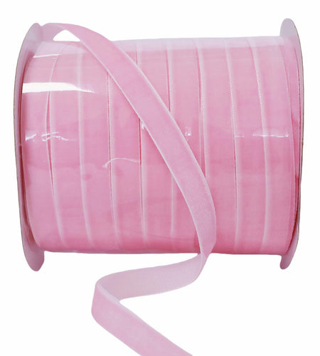 Abbaoww Pink Velvet Ribbon 3/8 Inch Single Face 50 Yards Gift Wrap